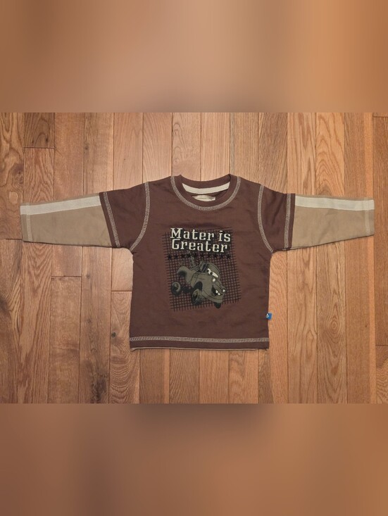 Minnie Minors Other - Disney Pixar Cars 9-12M 'Mater is Greater' Brown Longsleeve Shirt